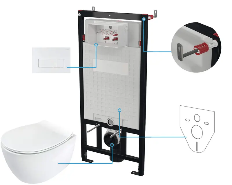 Zestaw WC podtynkowy 6 w 1 Silia Biały Mat