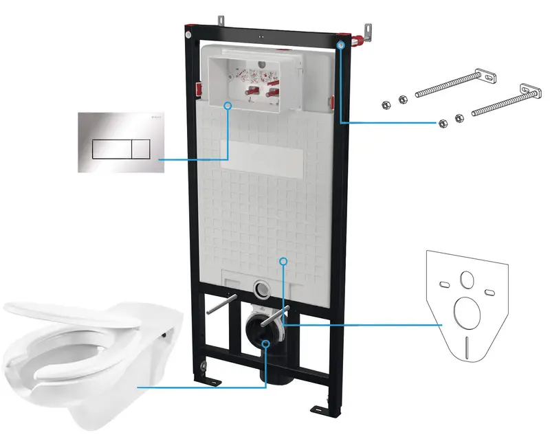 Zestaw WC podtynkowy 6 w 1 Vital Chrom