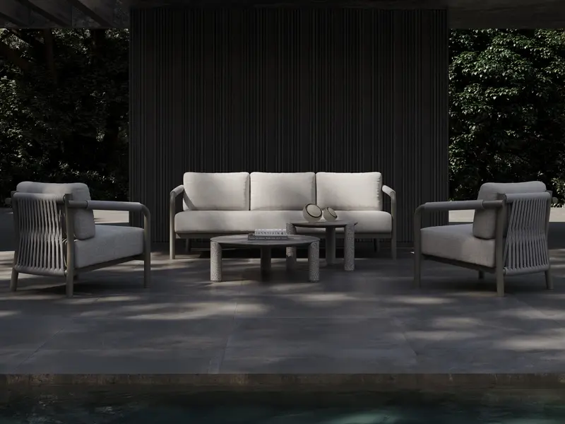 Zestaw wypoczynkowy outdoor LORVAIN-silver L