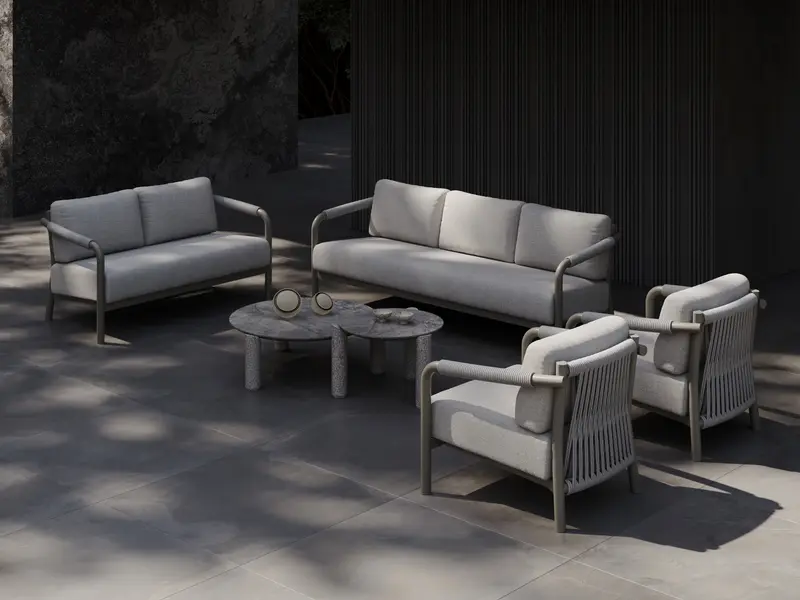 Zestaw wypoczynkowy outdoor LORVAIN-silver XL