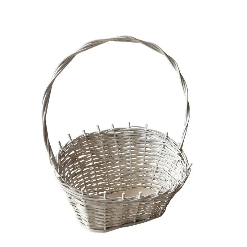 Zisoria wicker gift basket for flowers and sweets with a high handle, set of 3 pieces TheWickerStories