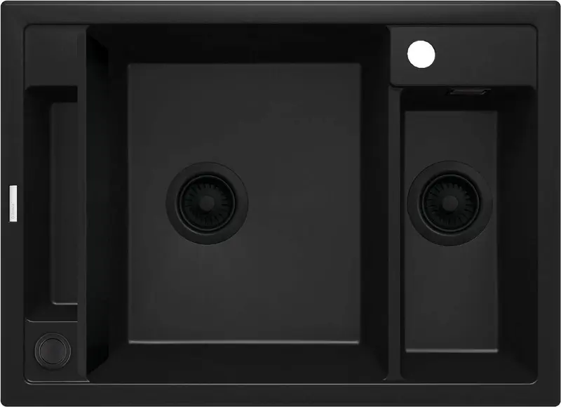 Zlewozmywak granitowy magnetyczny 1.5-komorowy Magnetic Czarny Mat