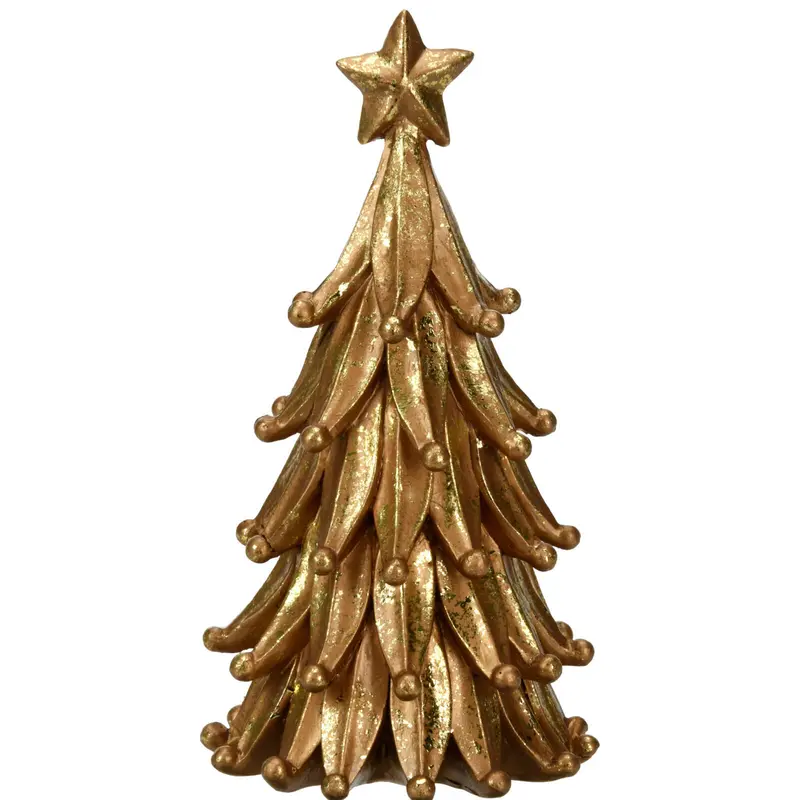 Złota choinka bożonarodzeniowa, 21 cm