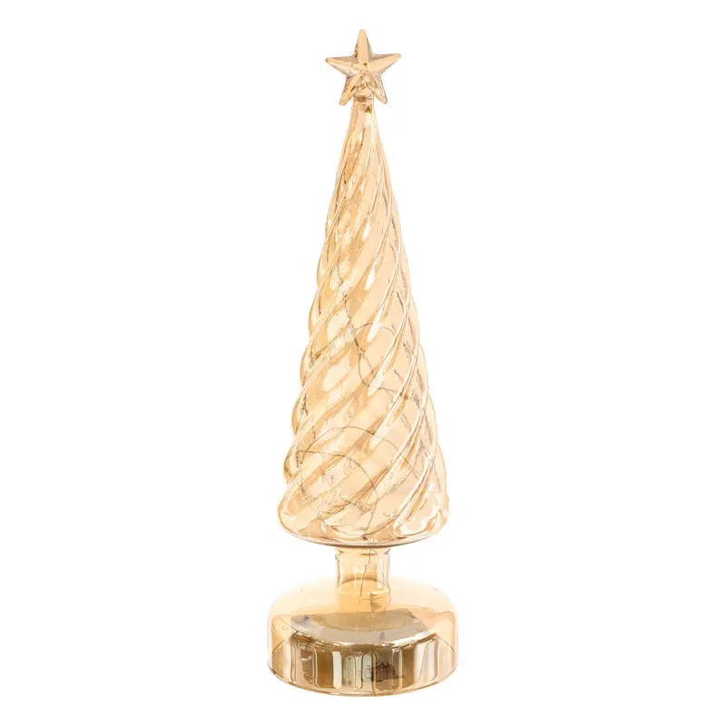 Złota choinka odzobna LED, 29,5 cm