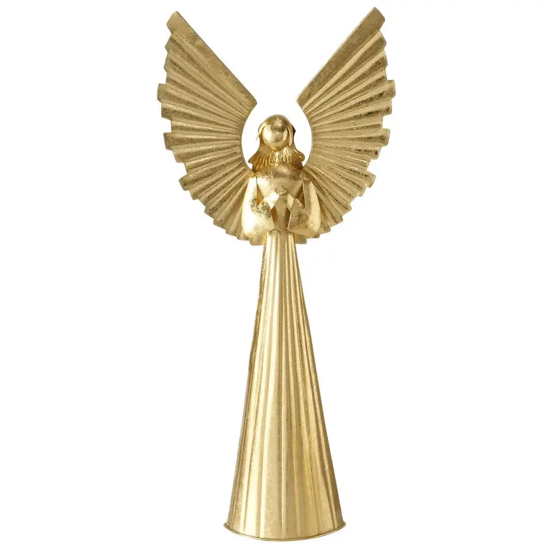 Złota figurka z metalu NURIEL, wysoki anioł 65,5 cm