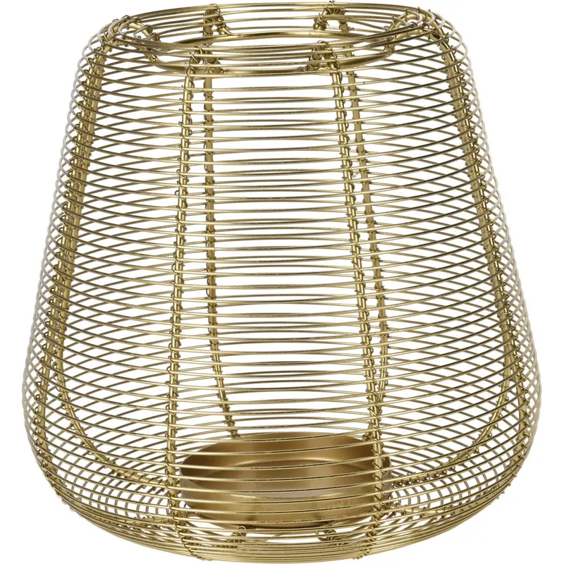 Złoty lampion na świeczkę, metal